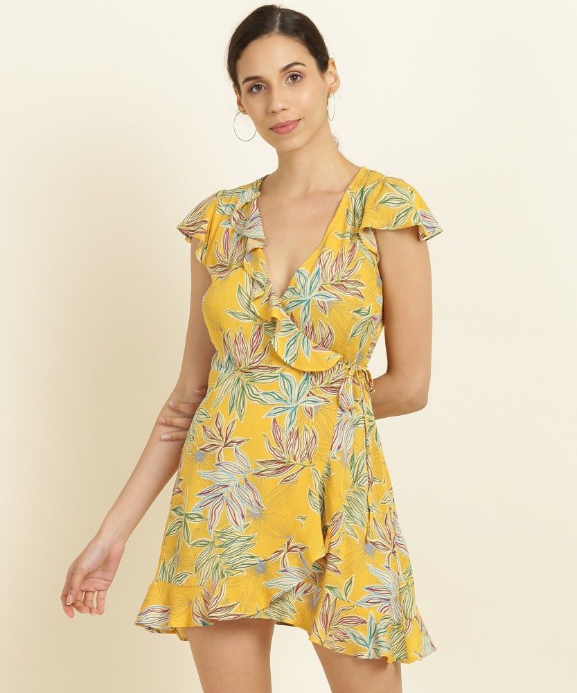 Forever 21 Mini Dresses : Buy Forever 21 Yellow Floral Mini Dress Online |  Nykaa Fashion