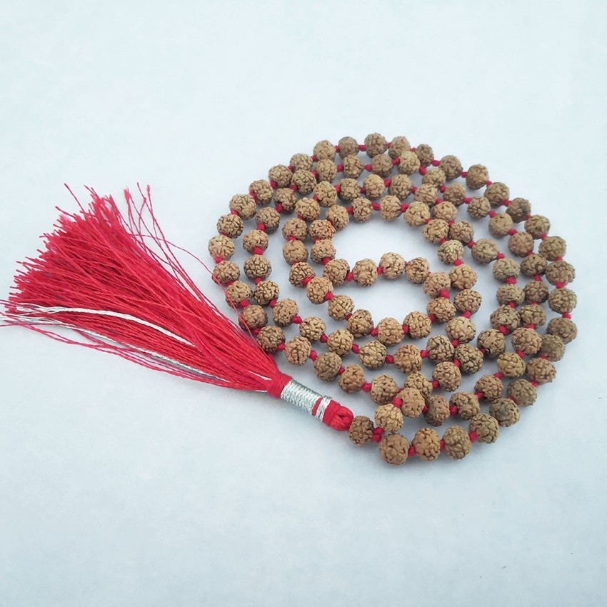 Rudraksha Mala 8 Mm Knotted 108 1 Prayer Beads Long Orange 