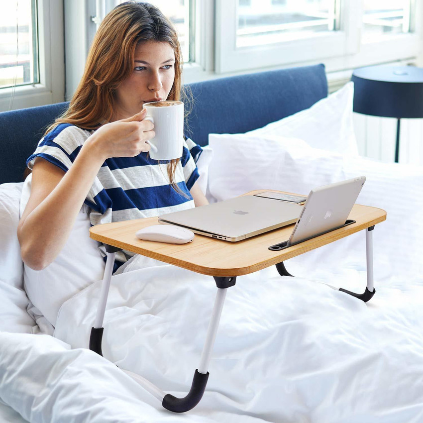 MemeHO BL portable table stand Wood Portable Laptop Table Price in