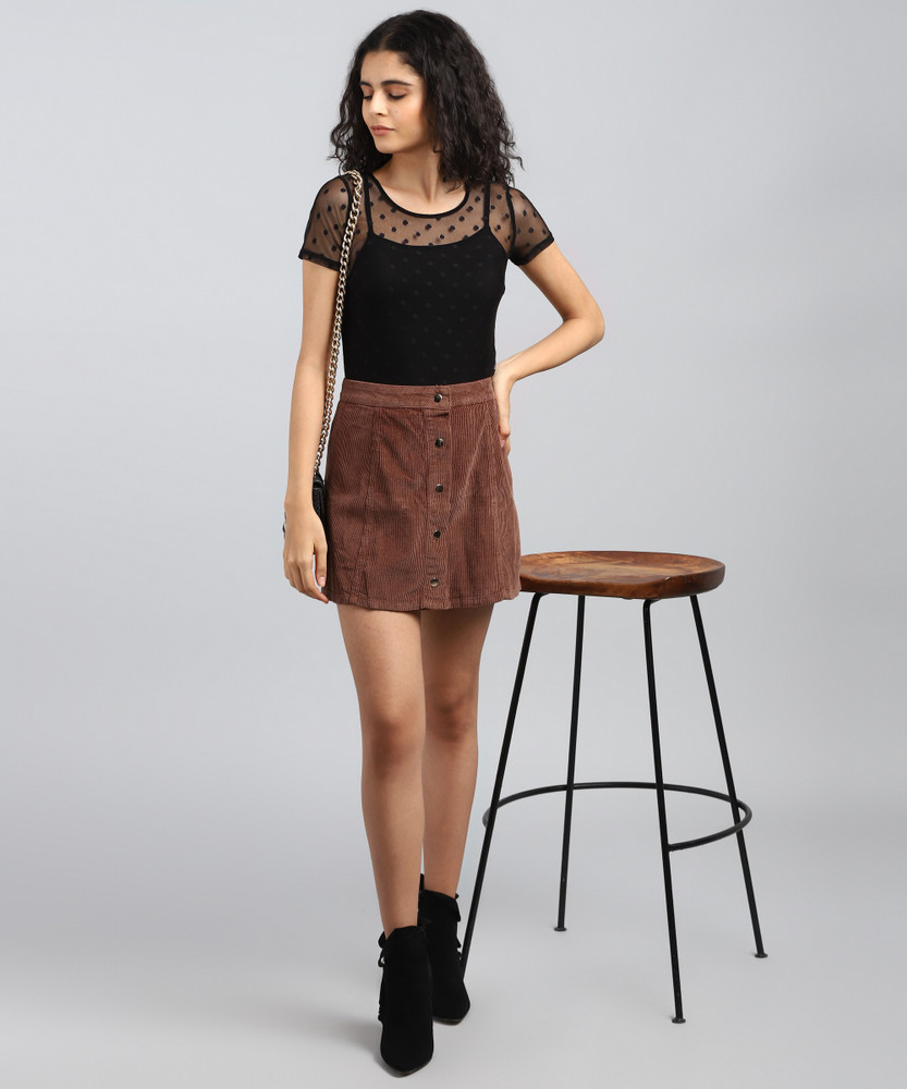 Brown skirt forever 21 clearance