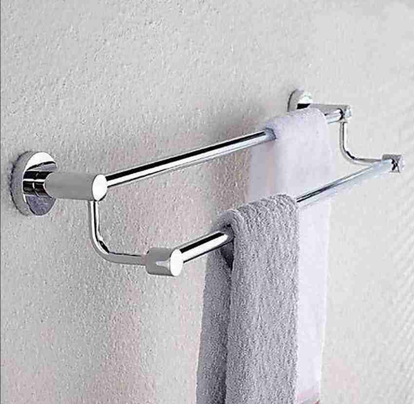 PRONIKS Stainless Steel Towel Rod Towel Rack for Bathroom Towel Bar Hanger Stand Bathroom Accessories 24 Inch Chrome Finish 24 inch 2 Bar Towel