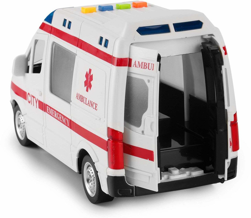 Nizomi Big Size Ambulance Toy Van for Kids with Light Siren Sound Effects Push and Go Friction Power Ambulance Vehicle Toy for Kids Good Toy To Gift On Birthdays Suitable For