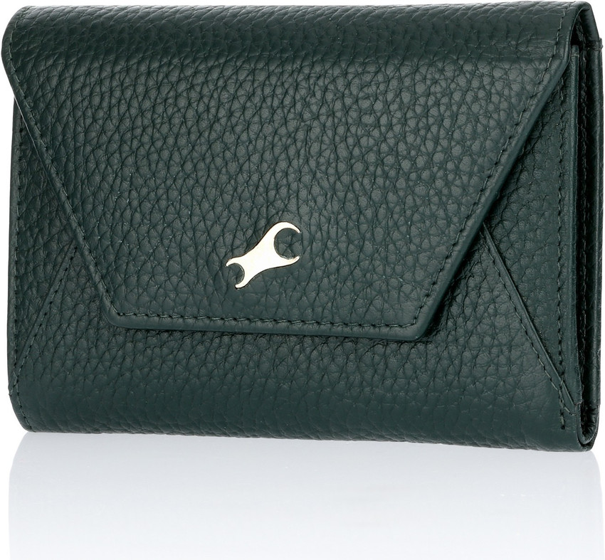Fastrack Women Green Genuine Leather Wallet Green Price in India