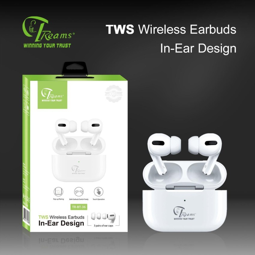 TReams TR BT 36 TWS Wireless Earbuds In Ear Design Bluetooth