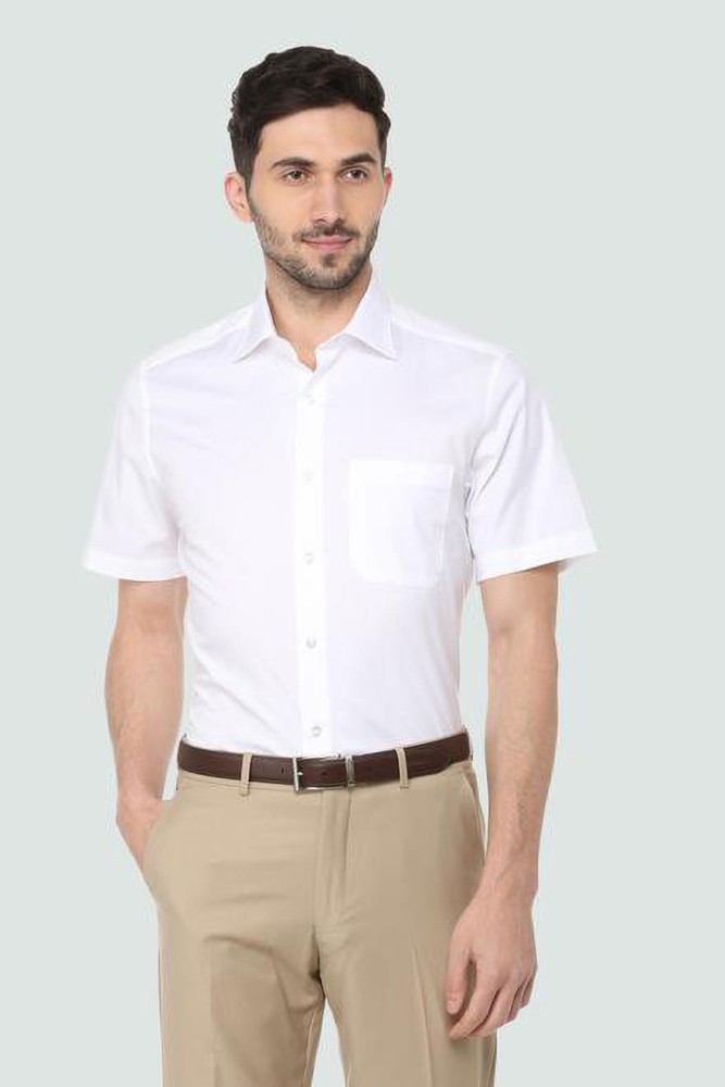 LOUIS PHILIPPE Men Solid Formal White Shirt