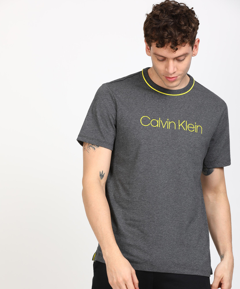 Calvin Klein Printed Men Round Neck Grey T Shirt Buy Calvin