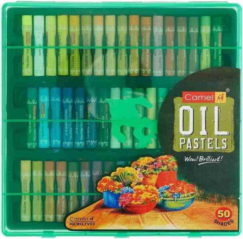 Camel Oil Pastel with Reusable Plastic Box - 50 Shades & Camel Drawing Kit  Combo