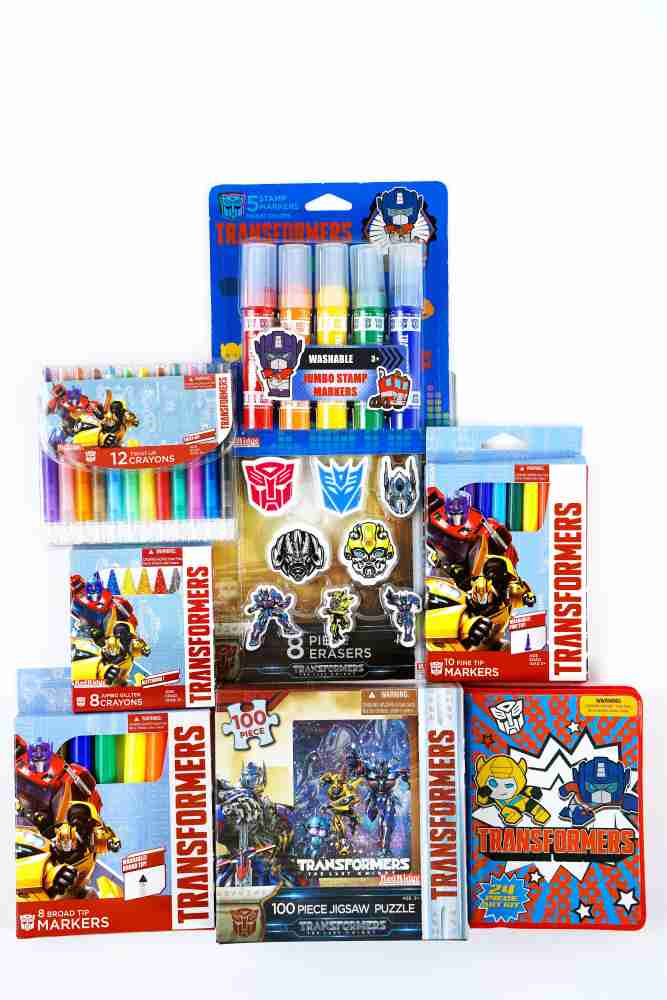 Screen Legends Transformers Art Set for Kids - 50 Pc Transformers Art Kit  Bundle with Transformers Coloring Utensils, Paint, Art Pad, Stickers, More  