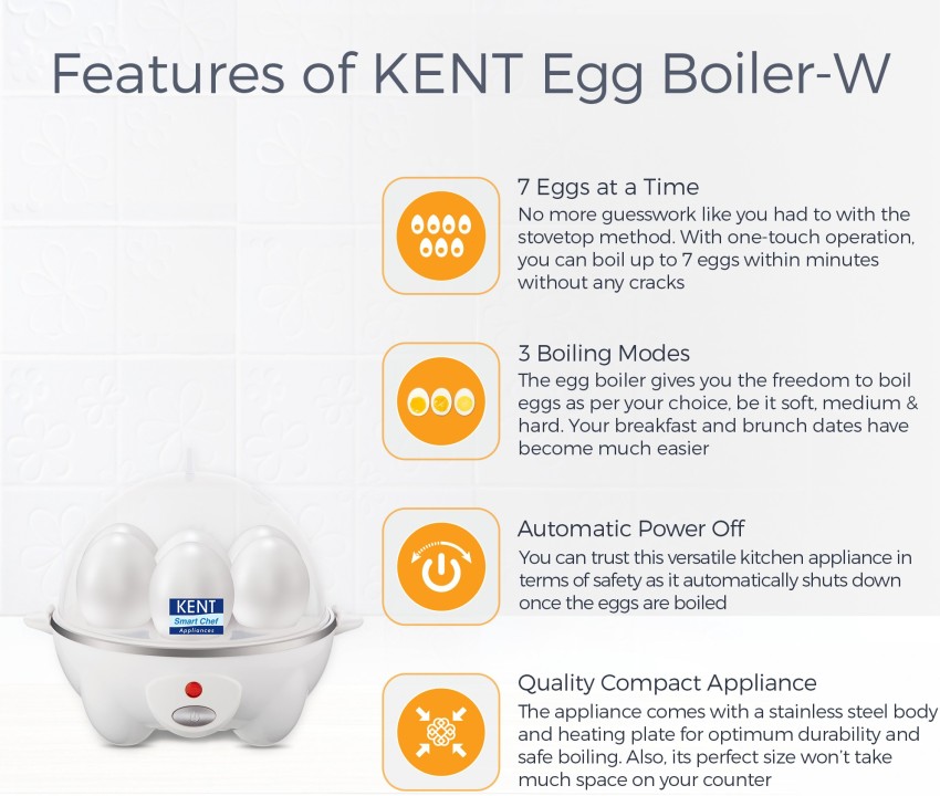 Boil Up To 7 Eggs As Per Your Choice Easily with KENT Electric Egg