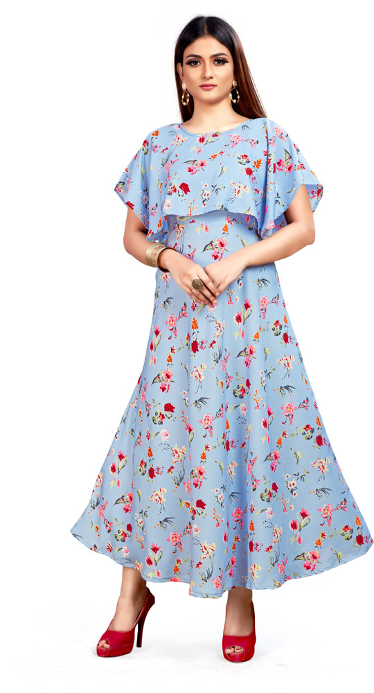 shifa fashion Women Maxi Light Blue Dress Buy shifa fashion