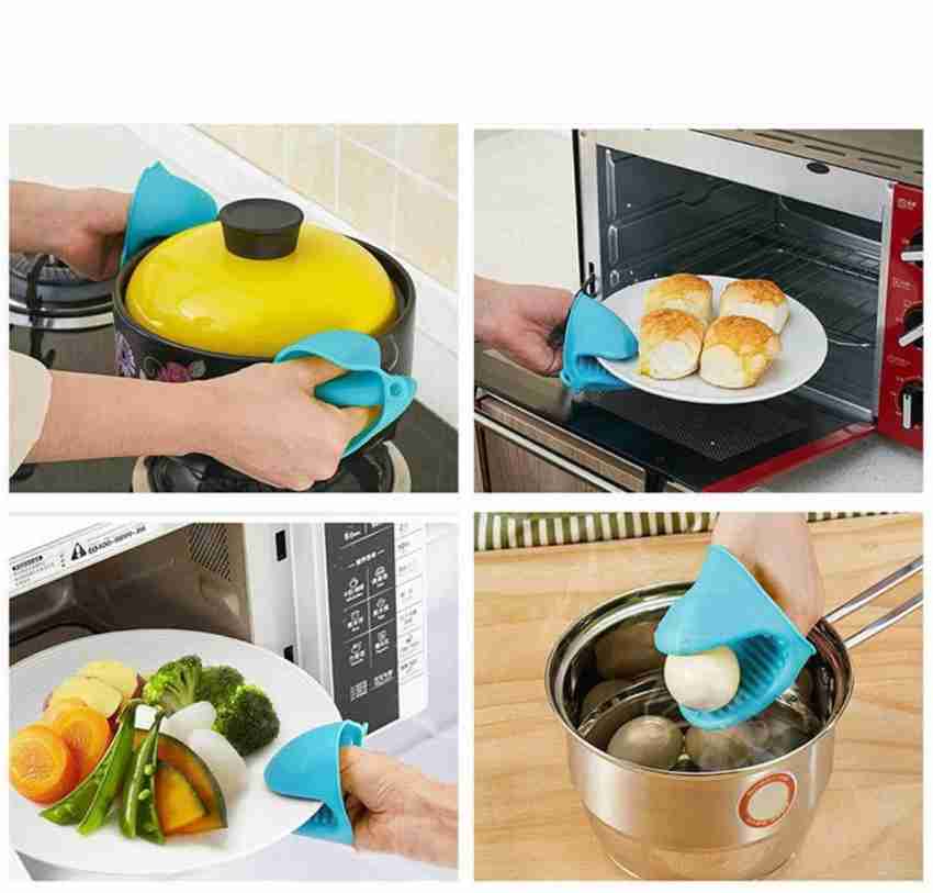 2 Pack Oven Mitt Silicone Pan Pot Holder Heat Resistant Gloves Pinch  Kitchen Set 