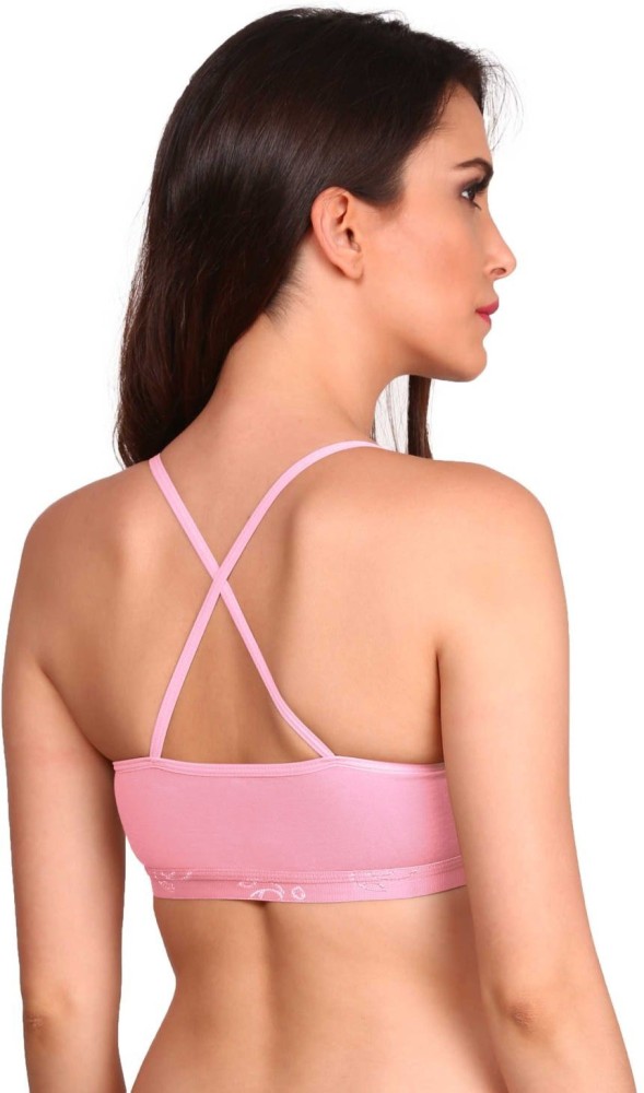 Buy Women's Super Combed Cotton Elastane Stretch Multiway Styled Crop Top  With Adjustable Straps and Stay Fresh Treatment - Candy Pink 1351