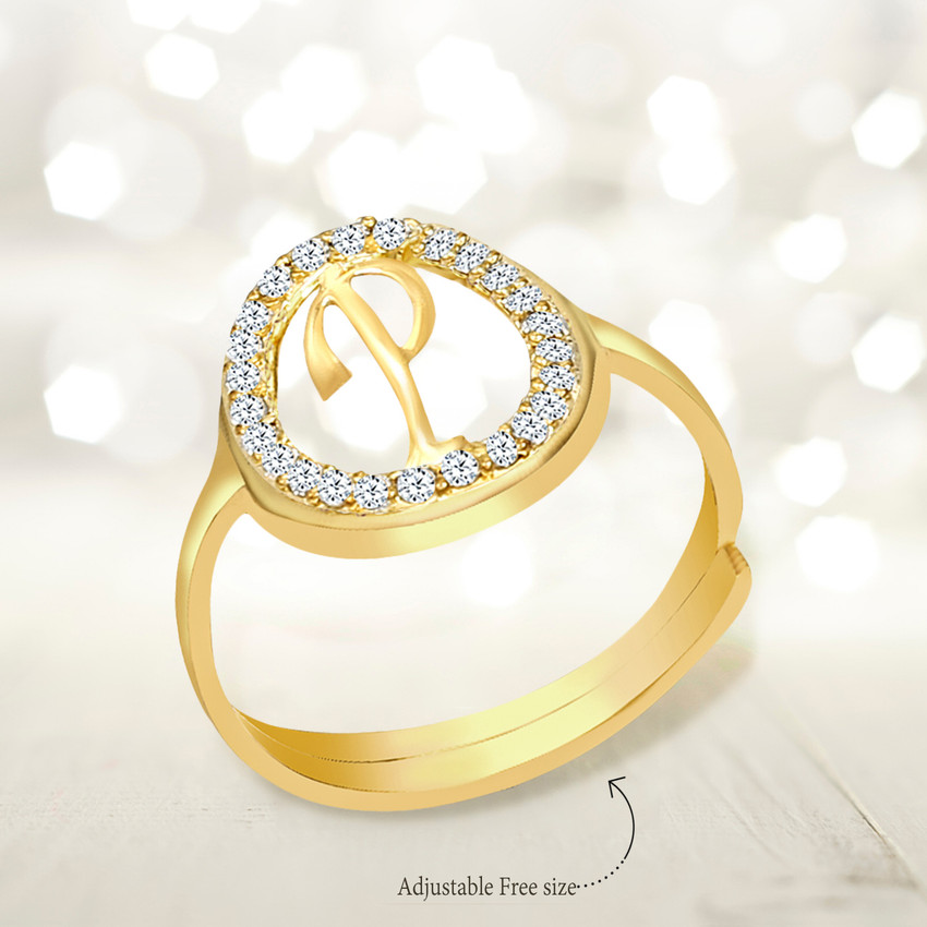 P name ring for girl hot sale