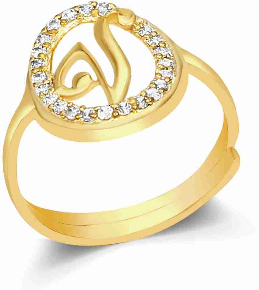 Miami Jewellery Stylish Heart Name Alphabet Letter Initial V Rings Stainless Steel Diamond Cubic Zirconia Gold Plated Ring Price in India Buy Miami Jewellery Stylish Heart Name Alphabet Letter Initial...