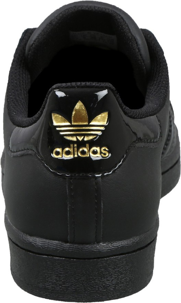 Adidas superstar womens black and top gold