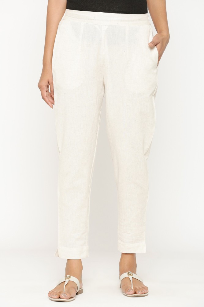 Wide Leg Cropped Linen Trousers  The White Collection  The White Company  UK