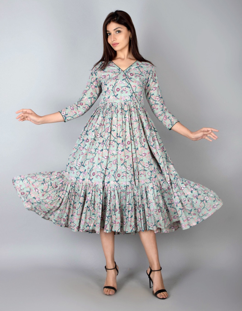 Rajwada Women A line Multicolor Dress Buy Rajwada Women A line