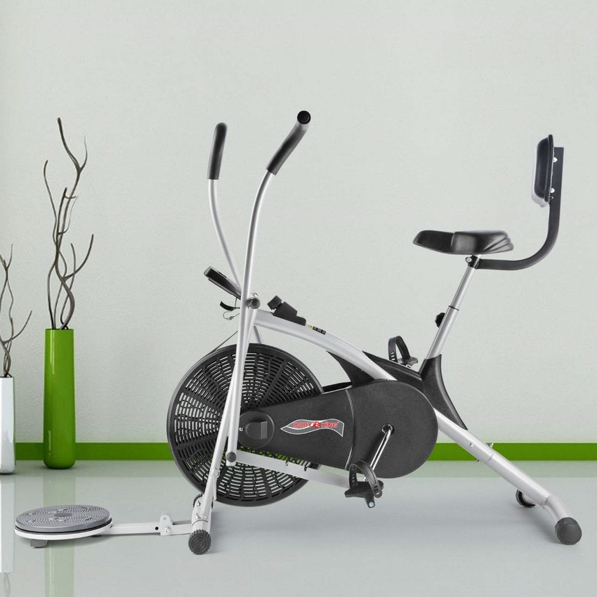 Healthex Body King Stamina Air Bike Moving Handle with Back Support and Twister Indoor Cycles Exercise Bike Buy Healthex Body King Stamina Air Bike Moving Handle with Back Support and Twister