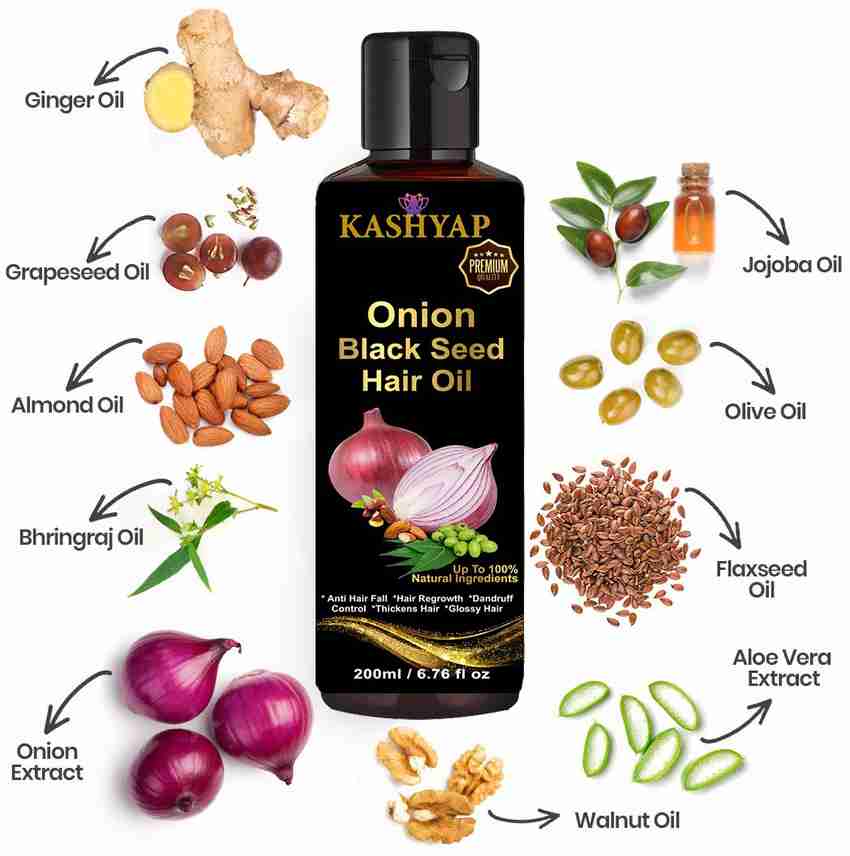 kashyap Onion Black Seed Hair Oil for Hair Growth for Men and