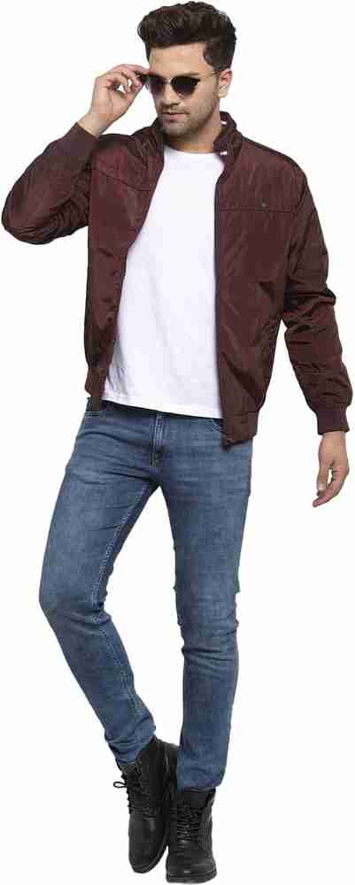 Wine colour leather on sale jacket