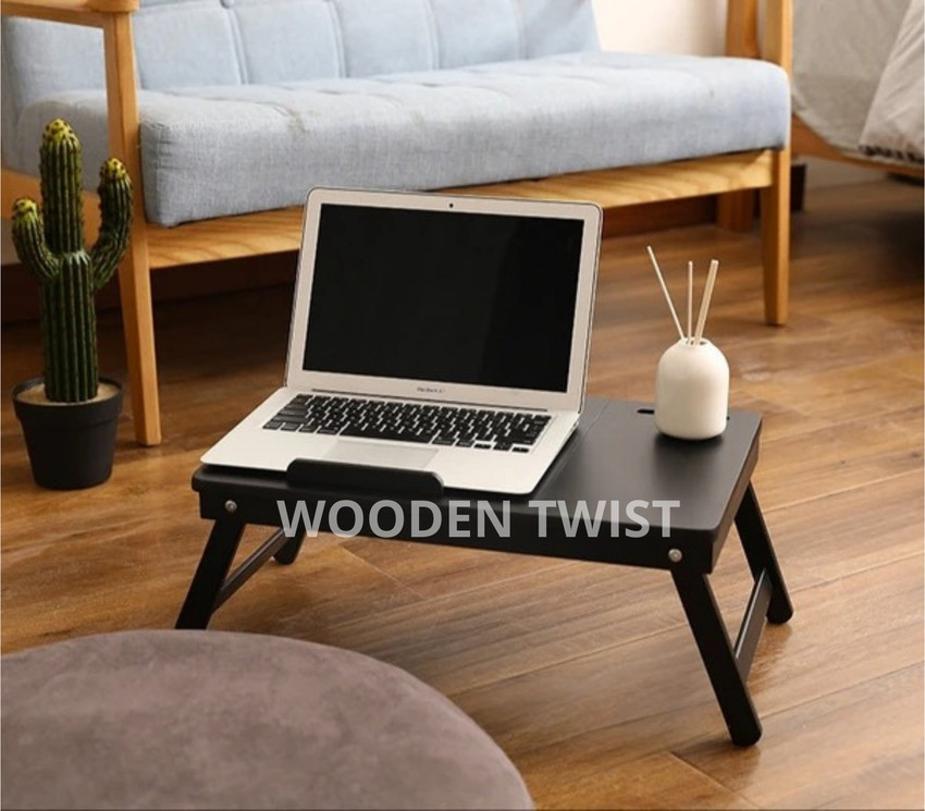 WoodenTwist Laptop Table Wood Portable Laptop Table Price in India