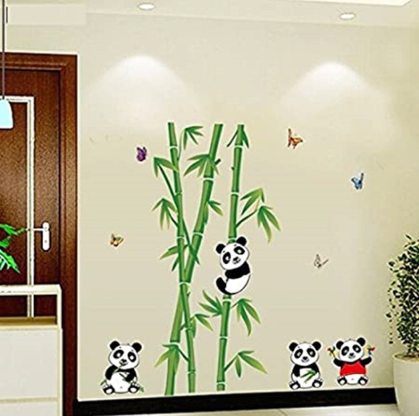 JAAMSO ROYALS 90 cm Cute Cartoon Pandas Wall Sticker Bedroom Wardrobe  Windowsill Living Room Waterproof Walllsticker Removable Sticker Price in  India - Buy JAAMSO ROYALS 90 cm Cute Cartoon Pandas Wall Sticker