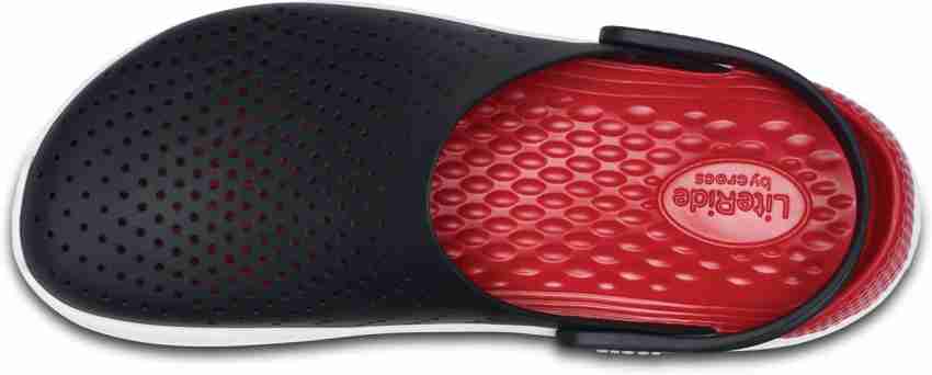 crocs red black