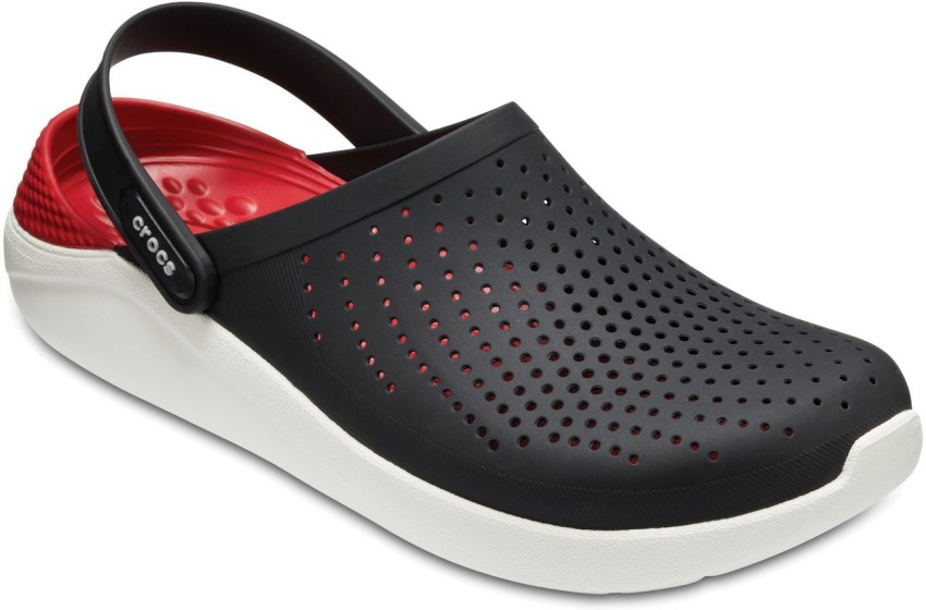 crocs red black