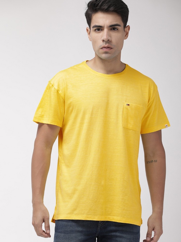 yellow tommy hilfiger t shirt mens