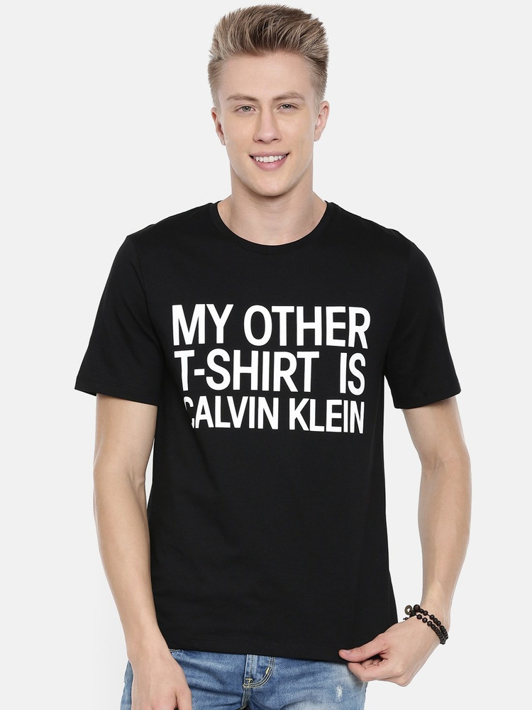Calvin Klein Jeans Printed Men Round Neck Black T Shirt Buy