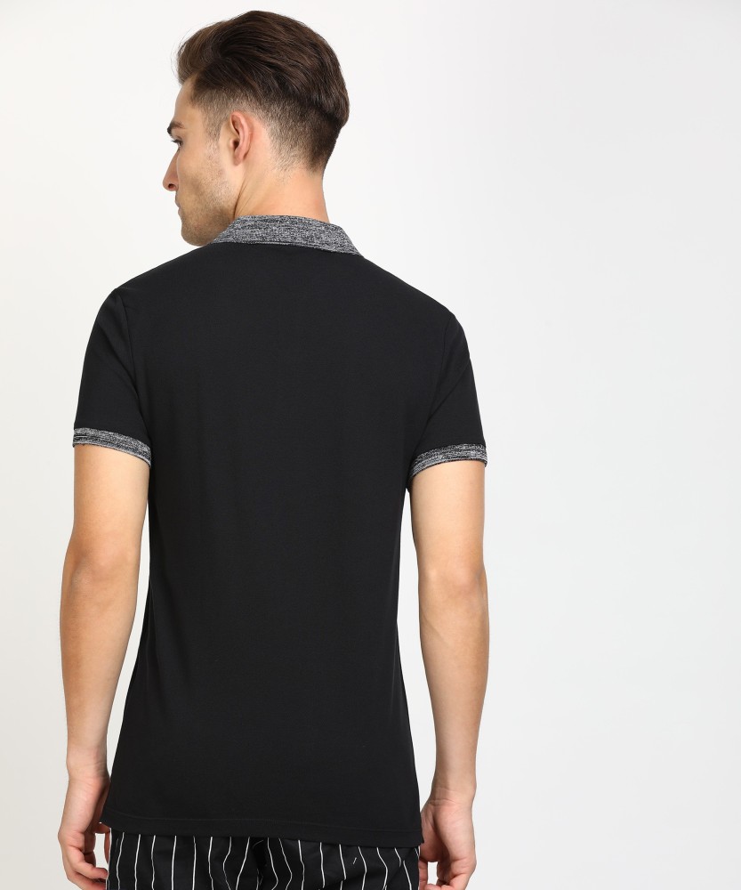 Calvin Klein Jeans logo jacquard neck t-shirt in black