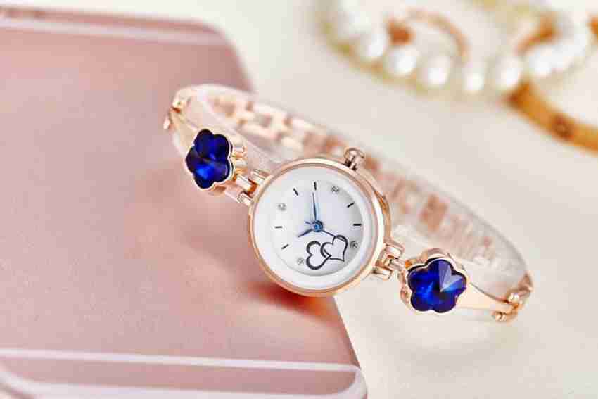 Daniel Jubile Bracelet Rose Gold blue Flower Stone Studded Gift on