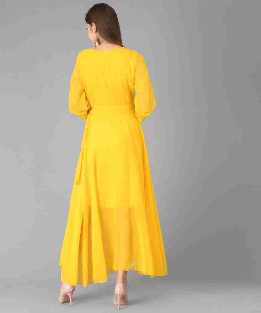 Elizy Women A-line Yellow Dress - Buy Elizy Women A-line Yellow Dress  Online at Best Prices in India