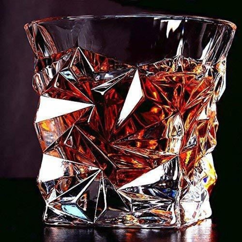 Italian Premium Crystal Whiskey Glasses Set of 4 | Crystal Clear 300ML Glass