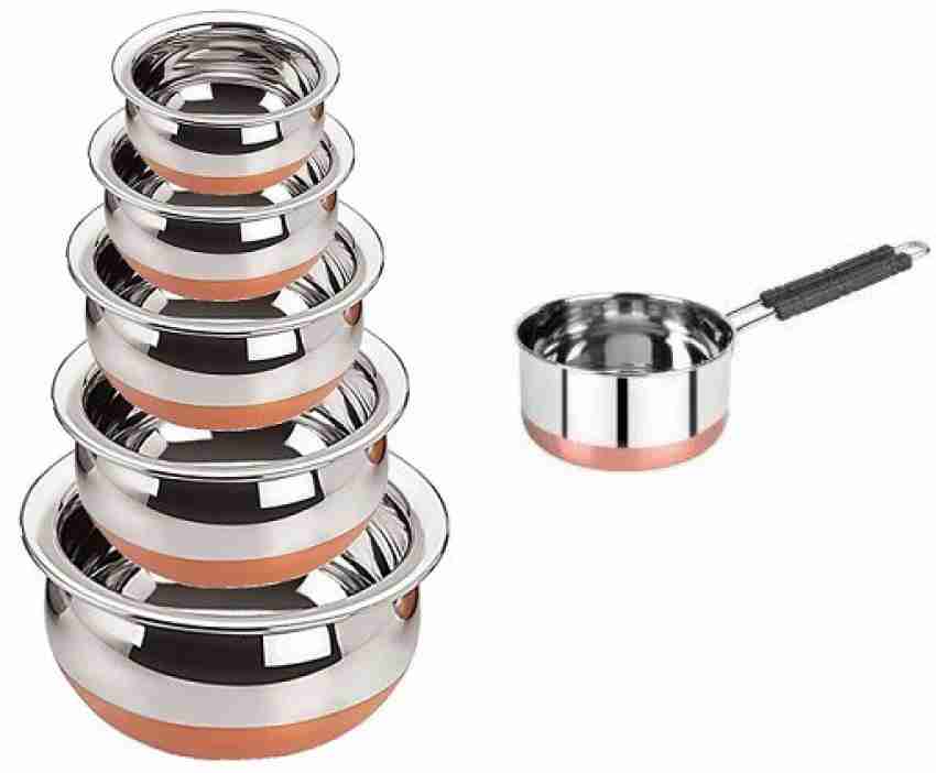 Stainless Steel Saucepan With Lid, Triply Stainless Steel Heavy Bottom  Saucier Pot Patila Cookware