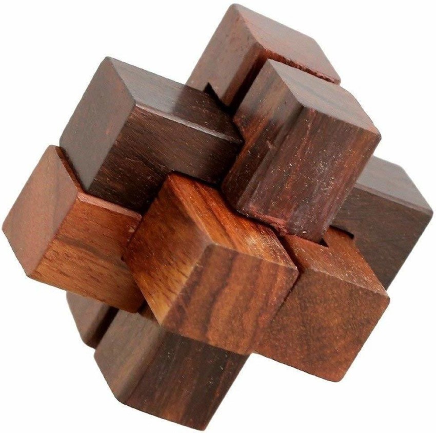 Set of Six Handcrafted Wooden Puzzle Set Logical Mind – Gifts for Good