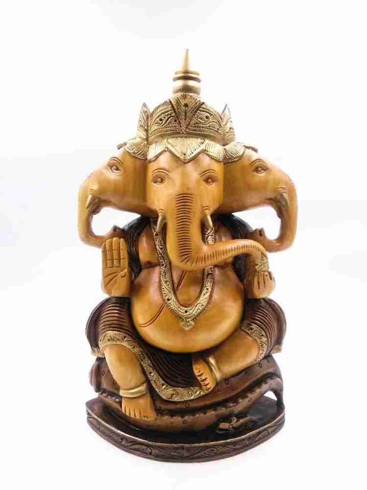 Lord Ganesha Statue in Brass Elephant God Statue Ganesha Idol Large Ganesha  Sculpture Hindu God Statue Elephant Headed God Ganesha Figurine Good Luck