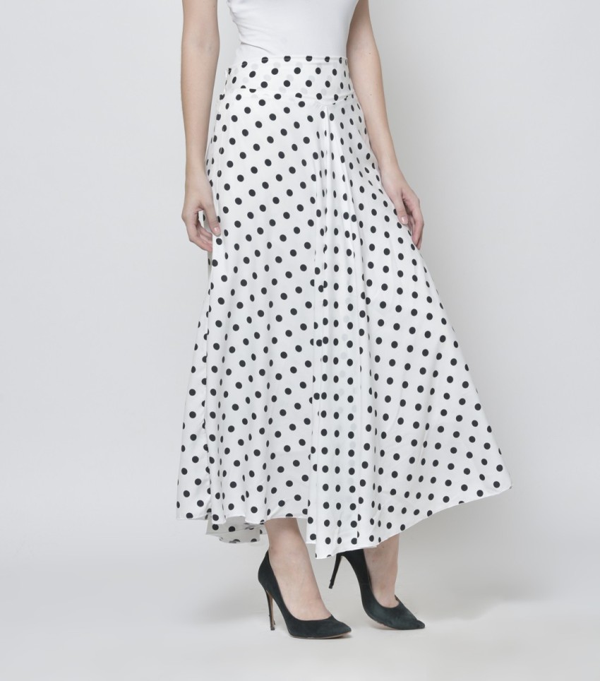 VAANYA Polka Print Women Regular White Skirt Buy VAANYA Polka