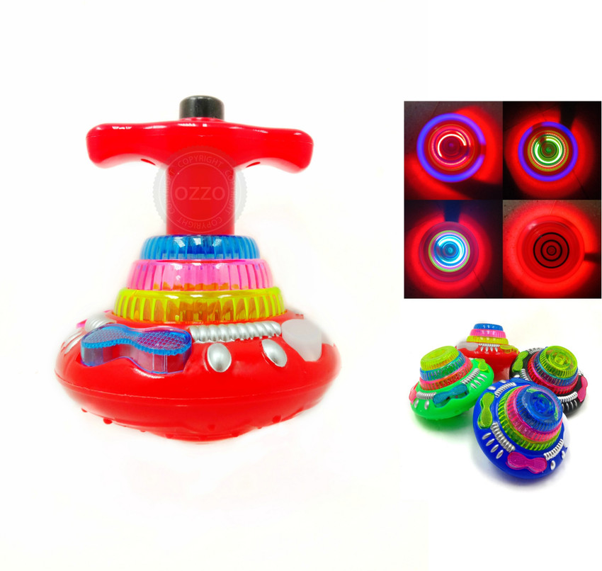 Light up shop musical spinning top