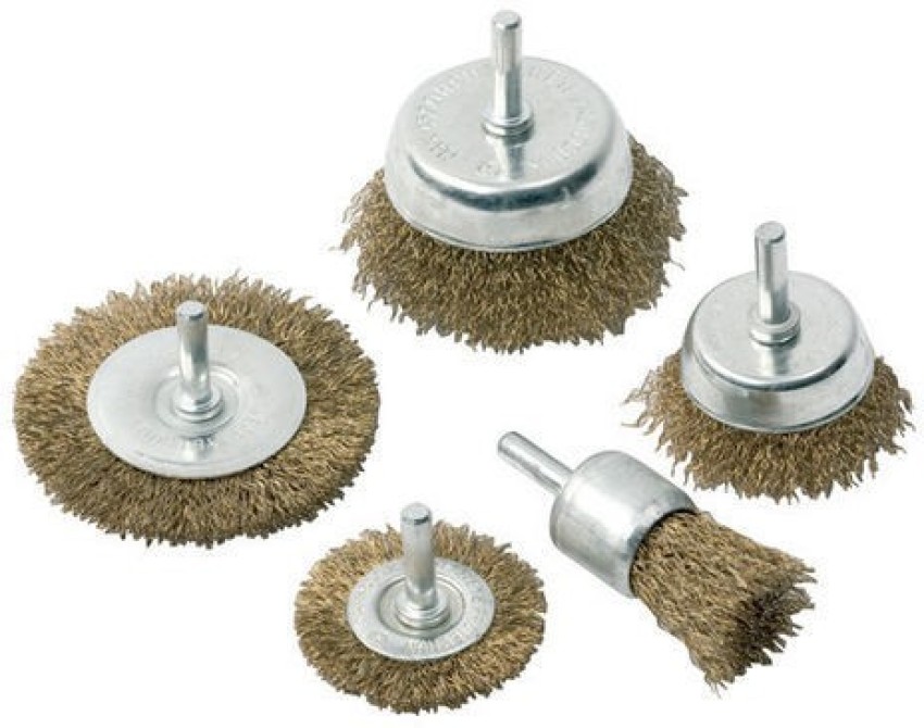4PCS Brass Wire Wheel Brush Kit for Drill,Crimped Cup Brush with 1/4-Inch  Shank,0.13mm True Brass Wire,Soft Enough to Cleaning or Deburring with Less