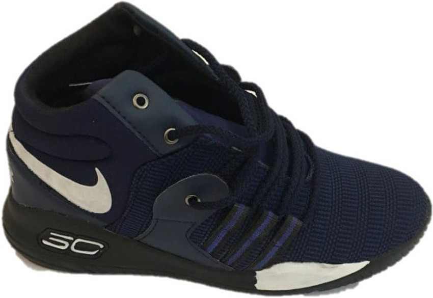 Accrue High Neck Sports Shoes for Men Navy Blue Running Shoes For