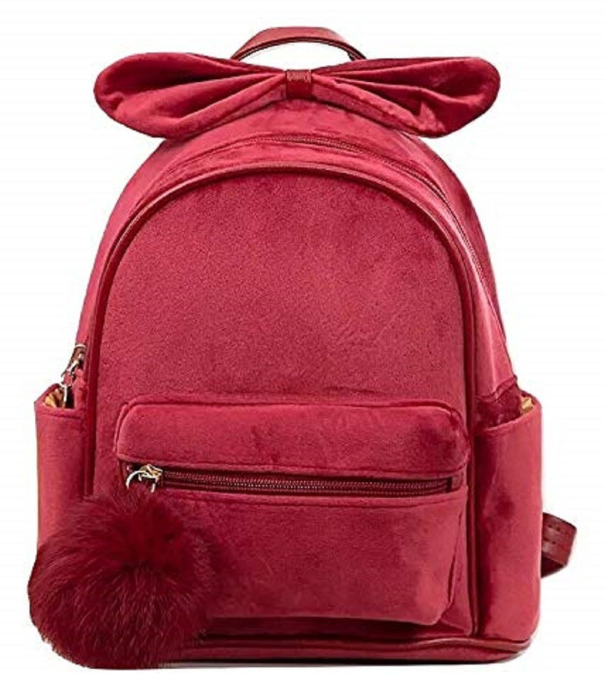 NME Collection College bags for girls Bowknot Velvet Mini Small