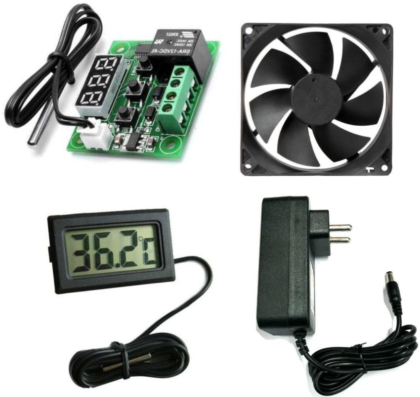 TechSupreme W1209 Digital Thermostat Temperature Sensor-12V 2A