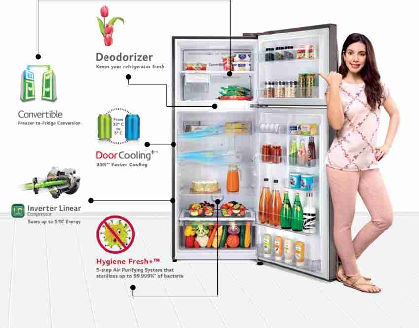 LG 335 L Frost Free Double Door 3 Star Convertible Refrigerator Online at  Best Price in India