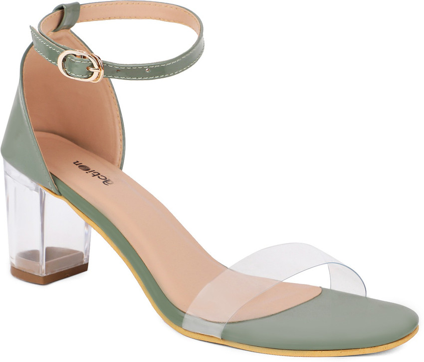 Olive green 2025 block heels