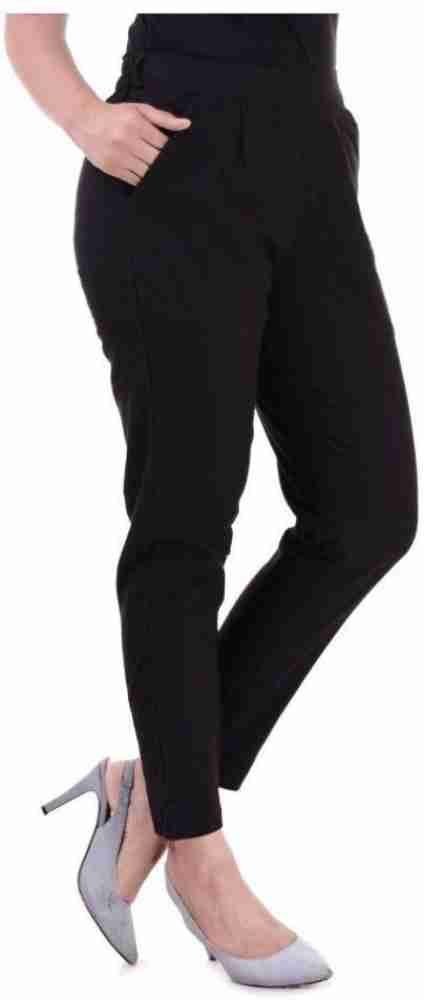 Buy Neelo Kurti Regular Fit Cotton Trouser Pants for Women(Black-Beige002-S)  at
