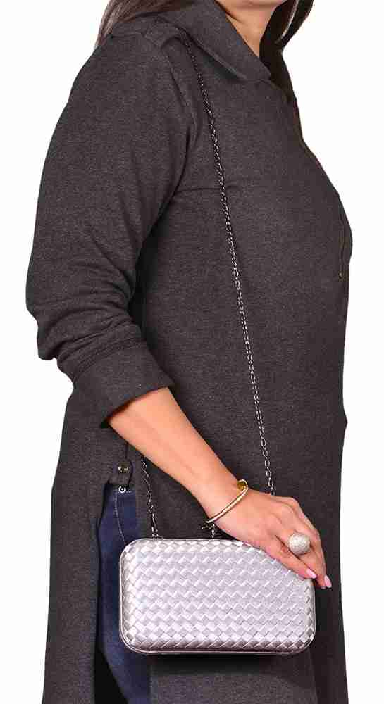 Grey designer clutch bag outlet
