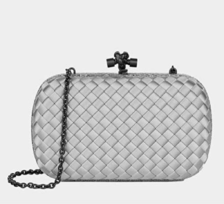 Flipkart STRIPES Grey Color Knot Designer Clutch Purse for Women Girls Multipurpose Bag Multipurpose Bag