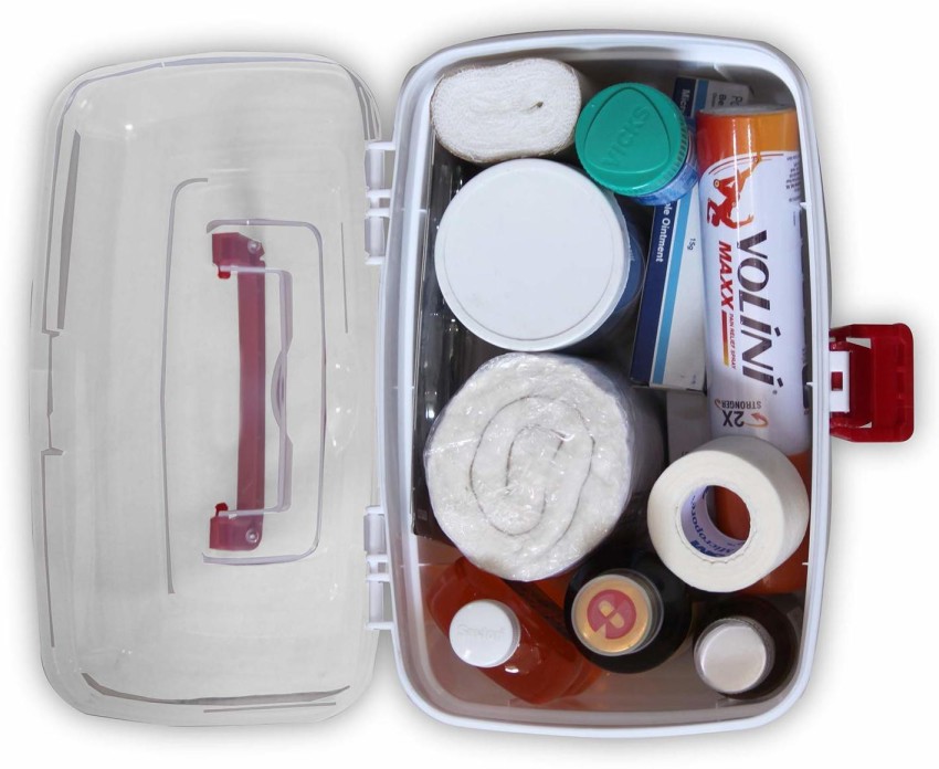 jamunesh enterprise Medicine kit Box, Medical Box, First aid Box, Multi  Purpose Box, Multi Utility Storage with Handle (Regular, White) (Pack of 1) First  Aid Kit Price in India - Buy jamunesh