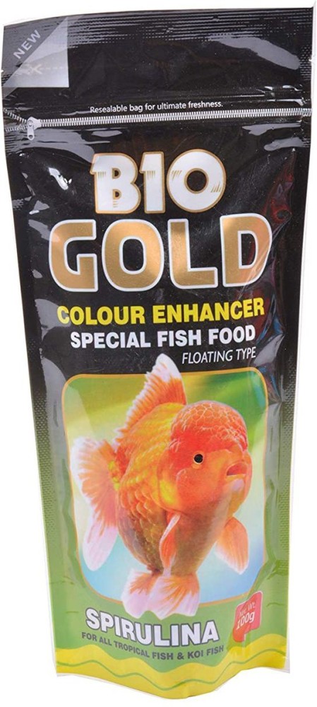 TAIYO BIO GOLD COLOUR ENHANSER SPECIAL FISH FOOD SPIRULINA FOR ALL TROPICAL  AND KOI FISH FOOD Shrimp 0.2 kg (2x0.1 kg) Dry New Born, Adult, Young,  Senior Fish Food Price in India 